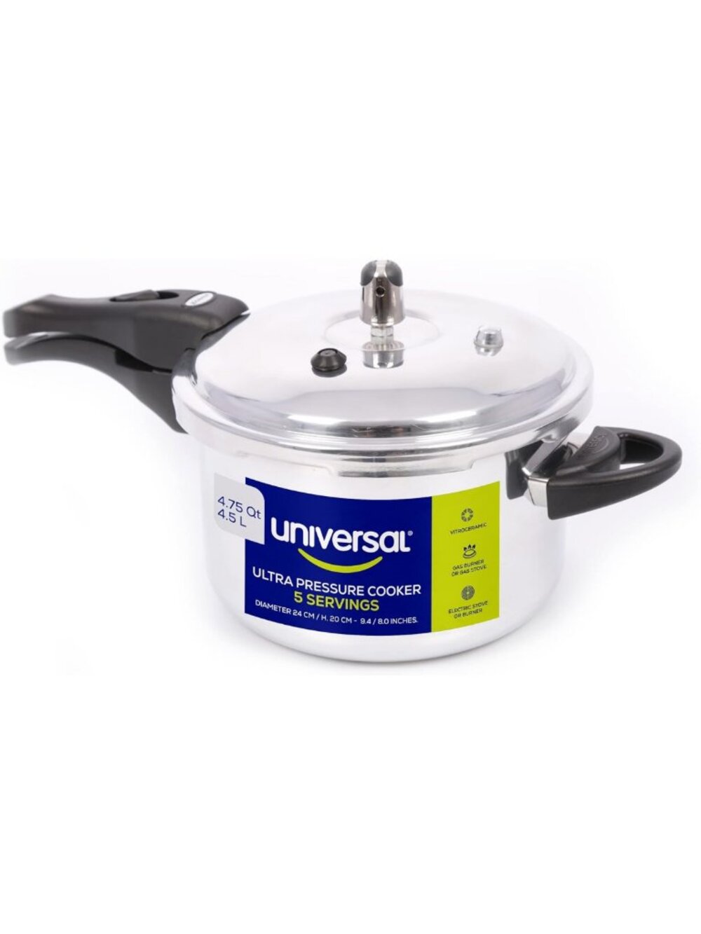4.75 Quart Stovetop Pressure Cooker - Anti-Rust Aluminum, 5-Layer Safety